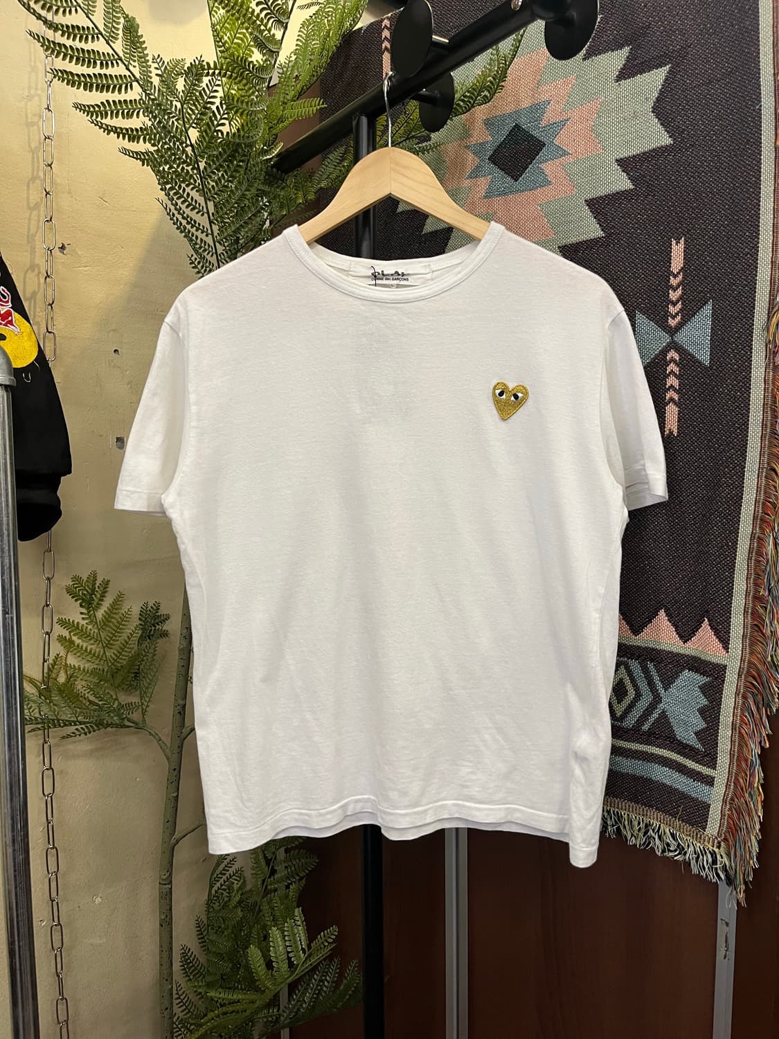 꼼데가르송 골드 하트 와펜 반팔티 #csz692 상품이미지1