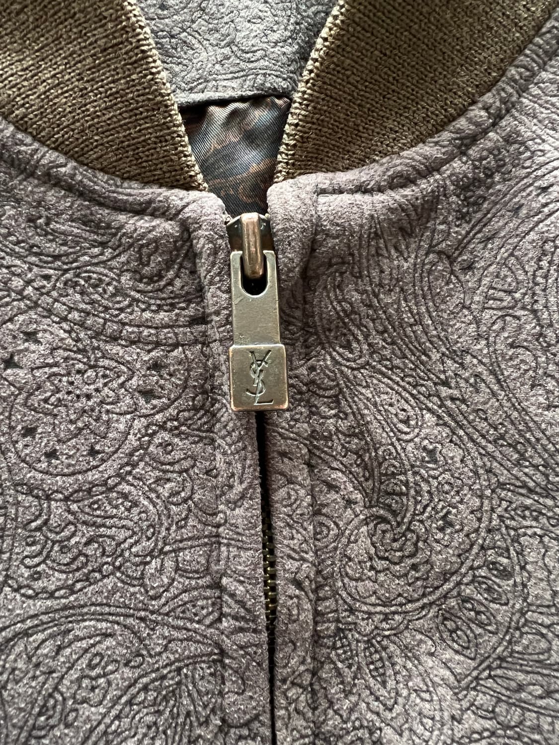 YSL 입생로랑 브라운 페이즐리 봄버 자켓 상품이미지4