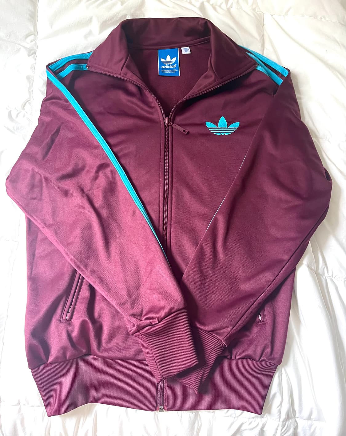 아디다스 버건디 와인 마룬 스카이블루 파이어버드 져지 상품이미지1