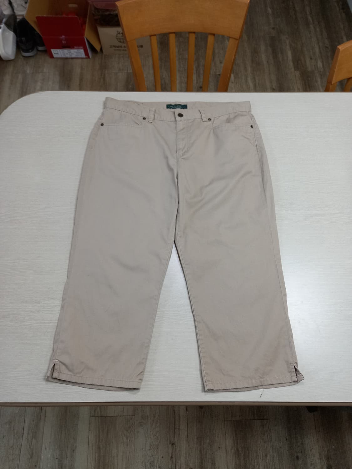36 RALPH LAUREN 면 7부 반바지 연베이지 36-452 상품이미지1
