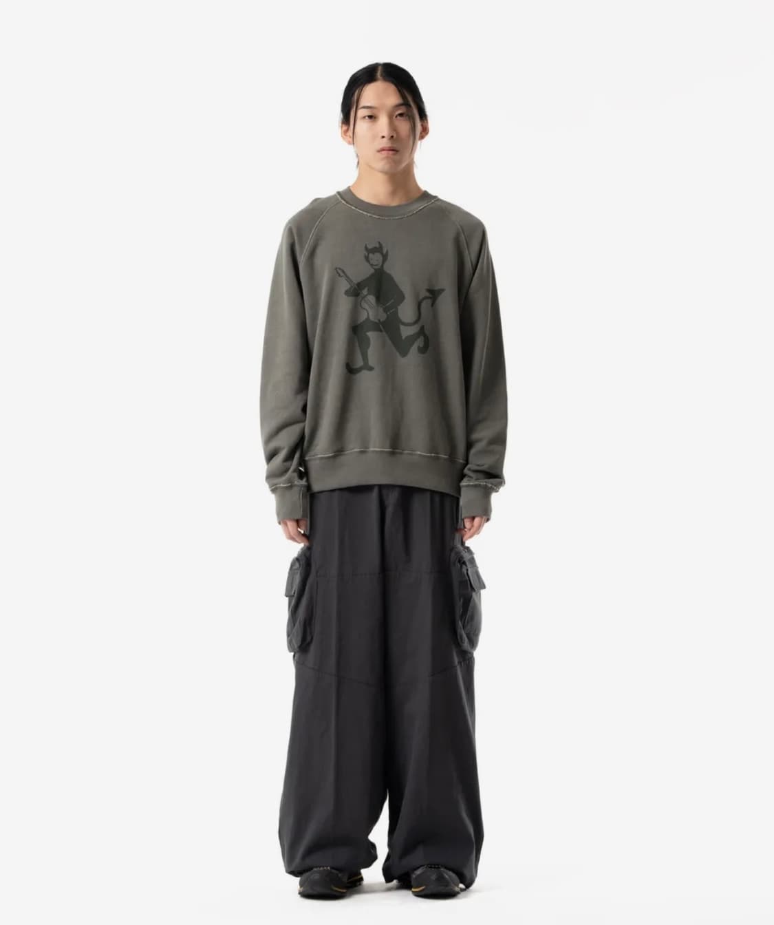 아캄 데빌 스웻셔츠 맨투맨 dusty green 2 상품이미지2