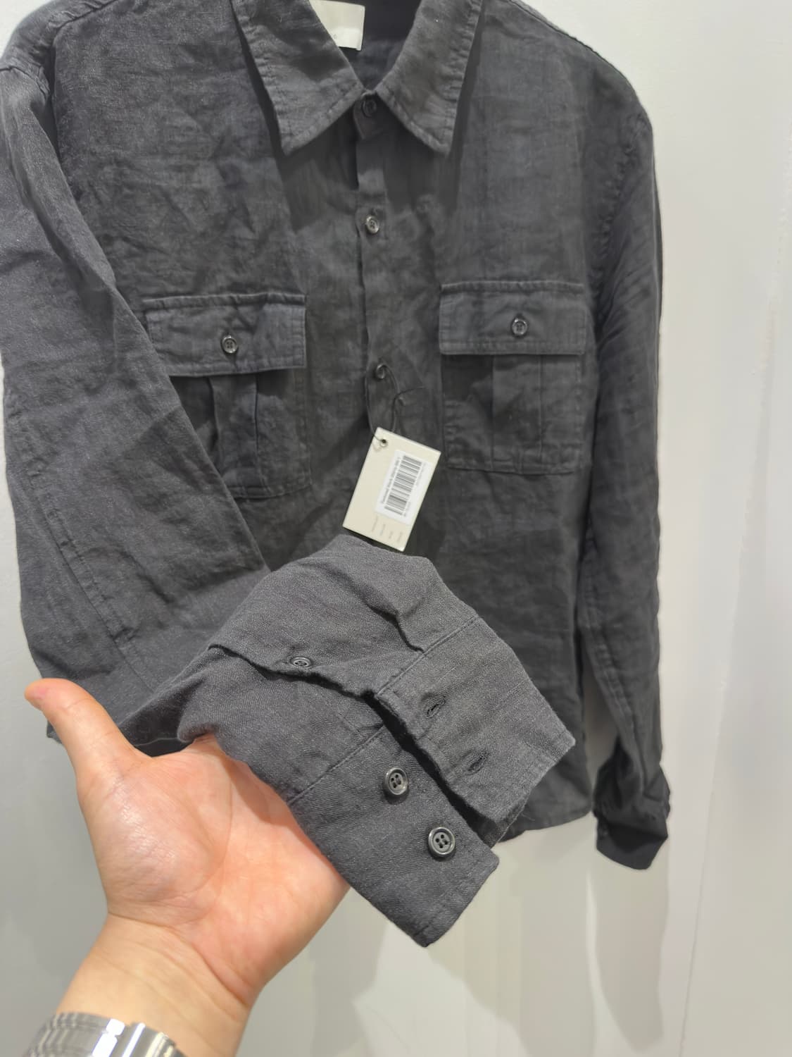 모노프리베 Textured Linen Work Shirt 2 상품이미지4