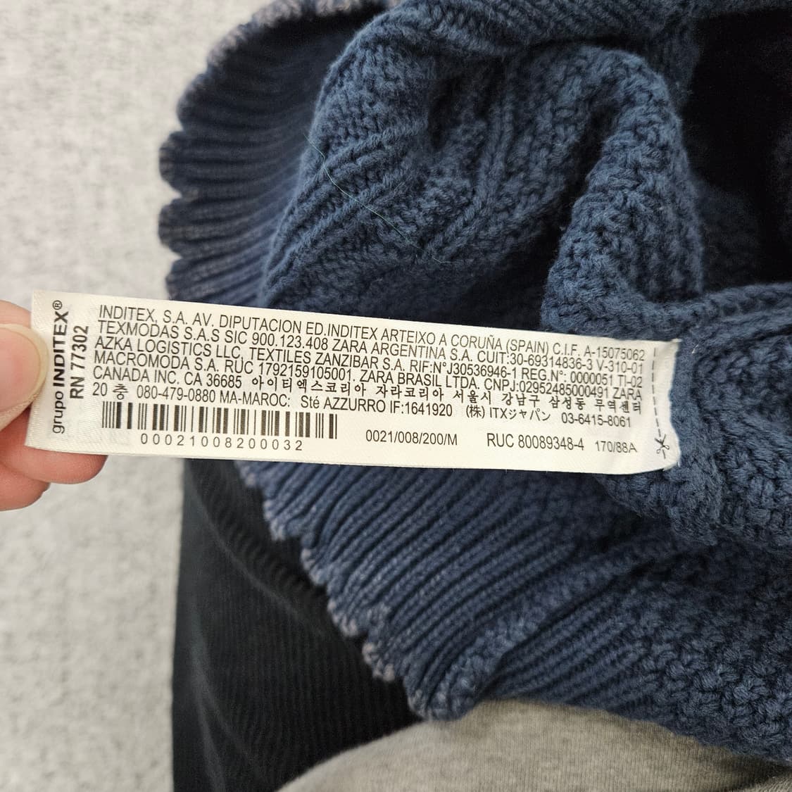 [M] 자라 여성 크롭 케이블 니트 티셔츠 0102YH1 상품이미지5