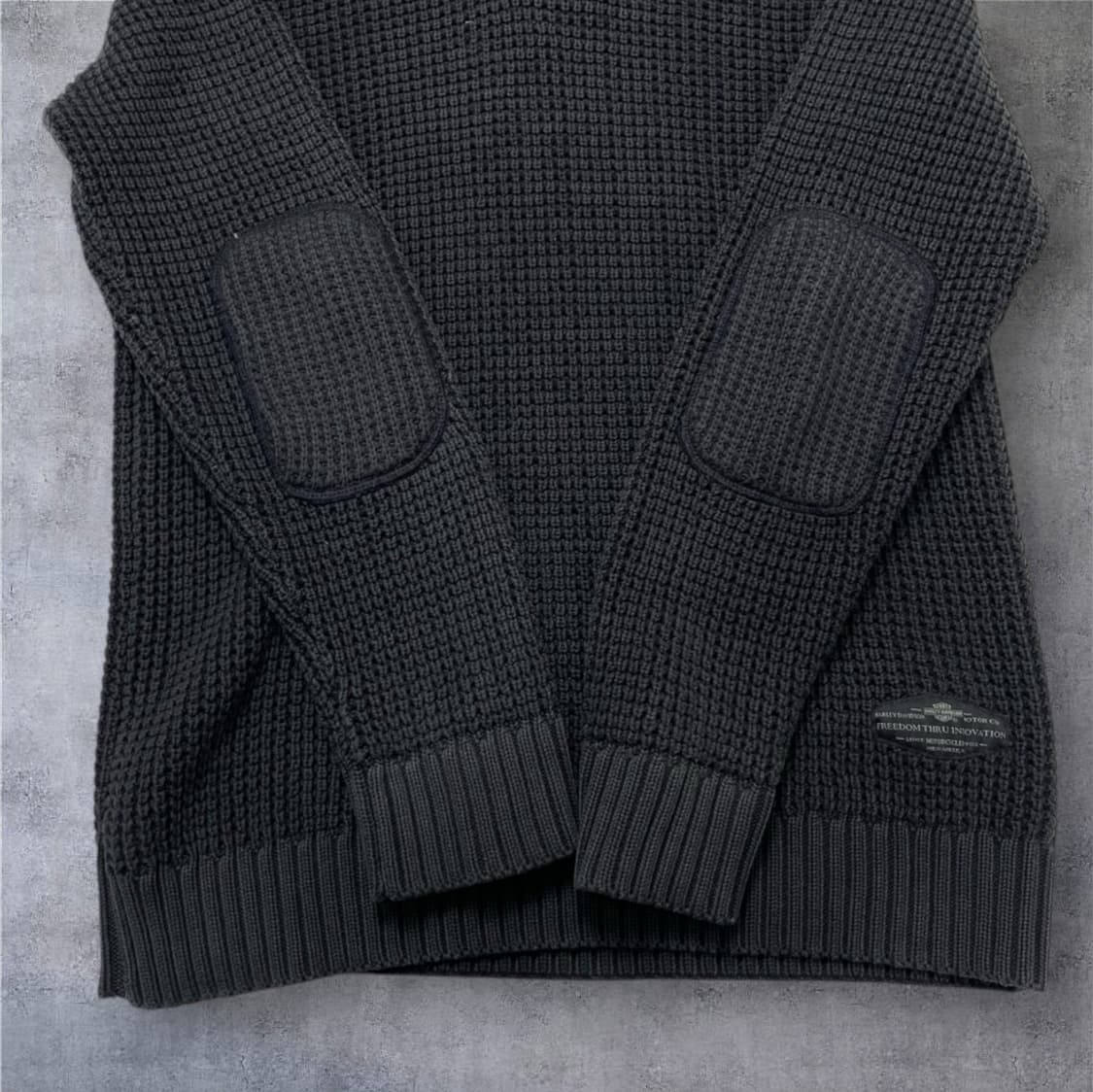 할리 데이비슨 Harley davidson 블랙 와플 하프넥 니트 M 상품이미지8