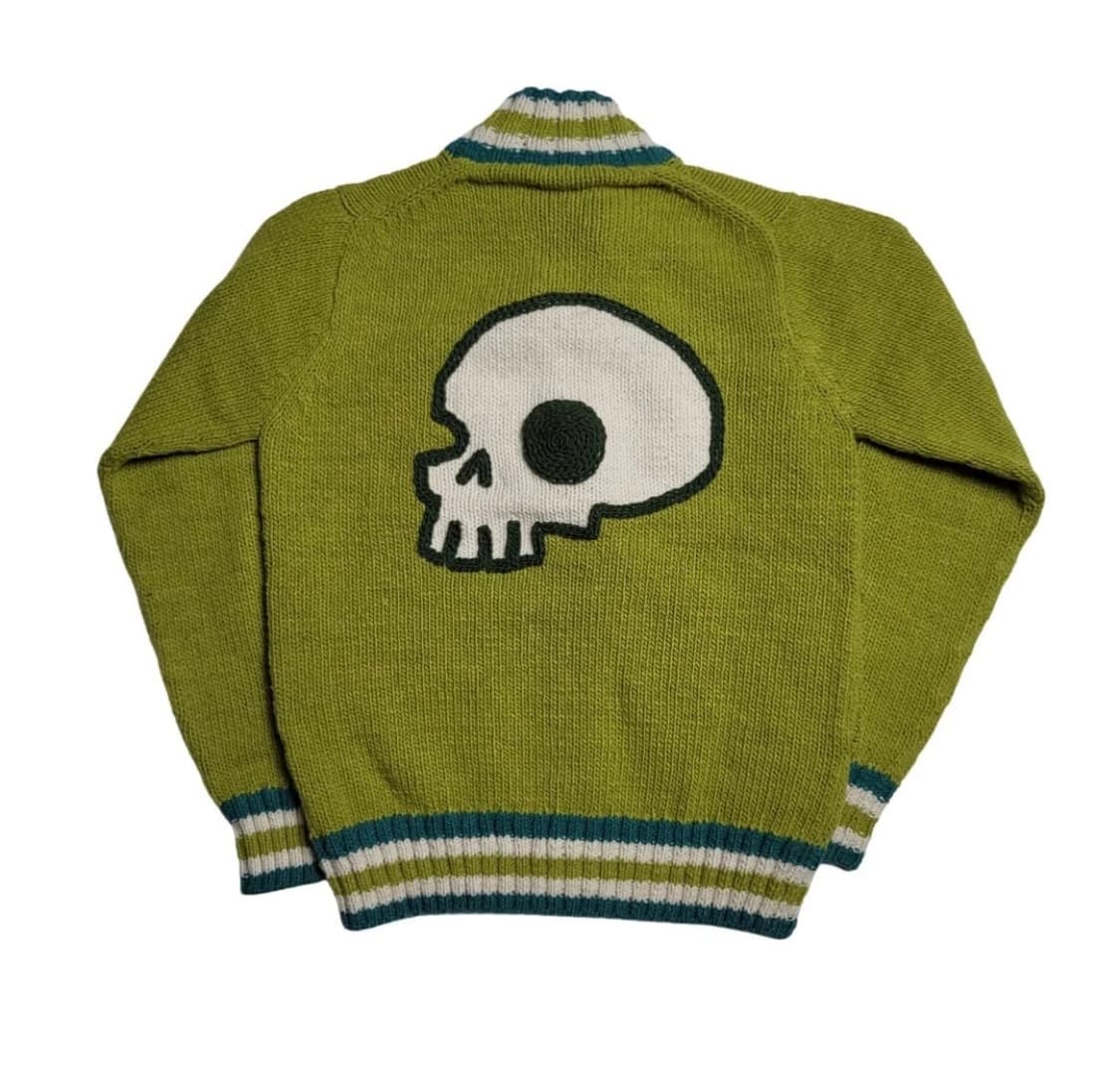 빈티지 스컬 니트집업 코위찬 상품이미지4