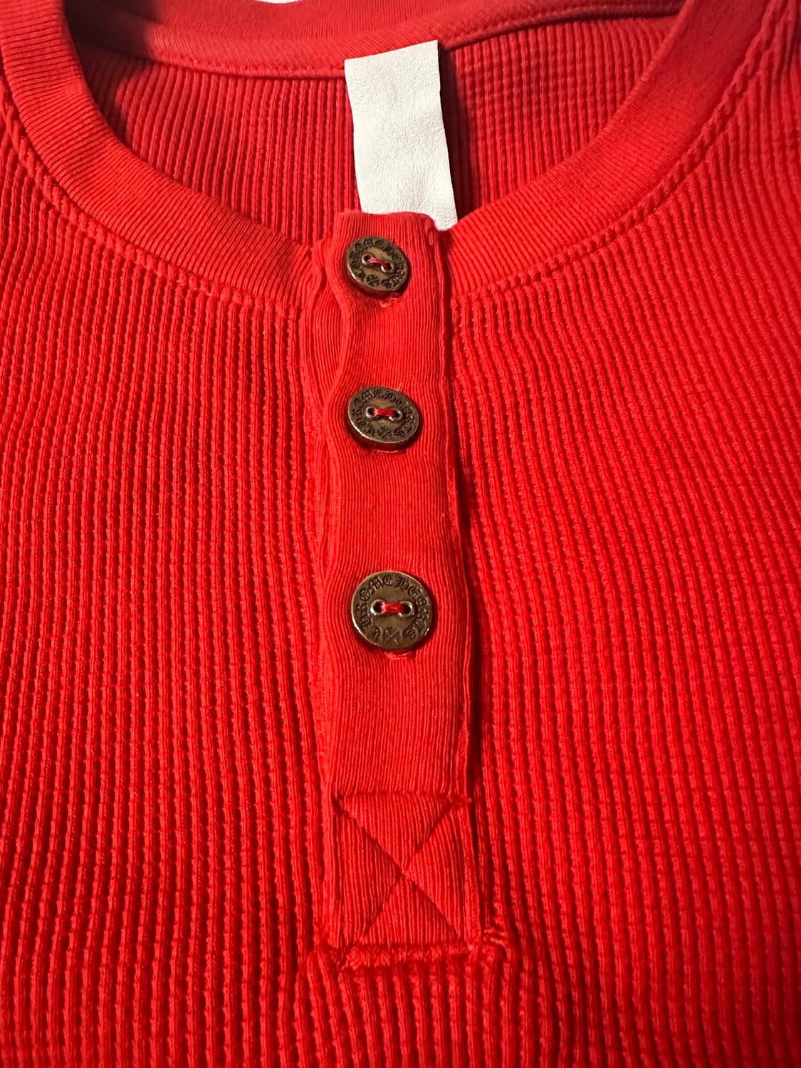 (L) 크롬하츠 세메터리 와플 헨리넥 니트 레드 상품이미지2