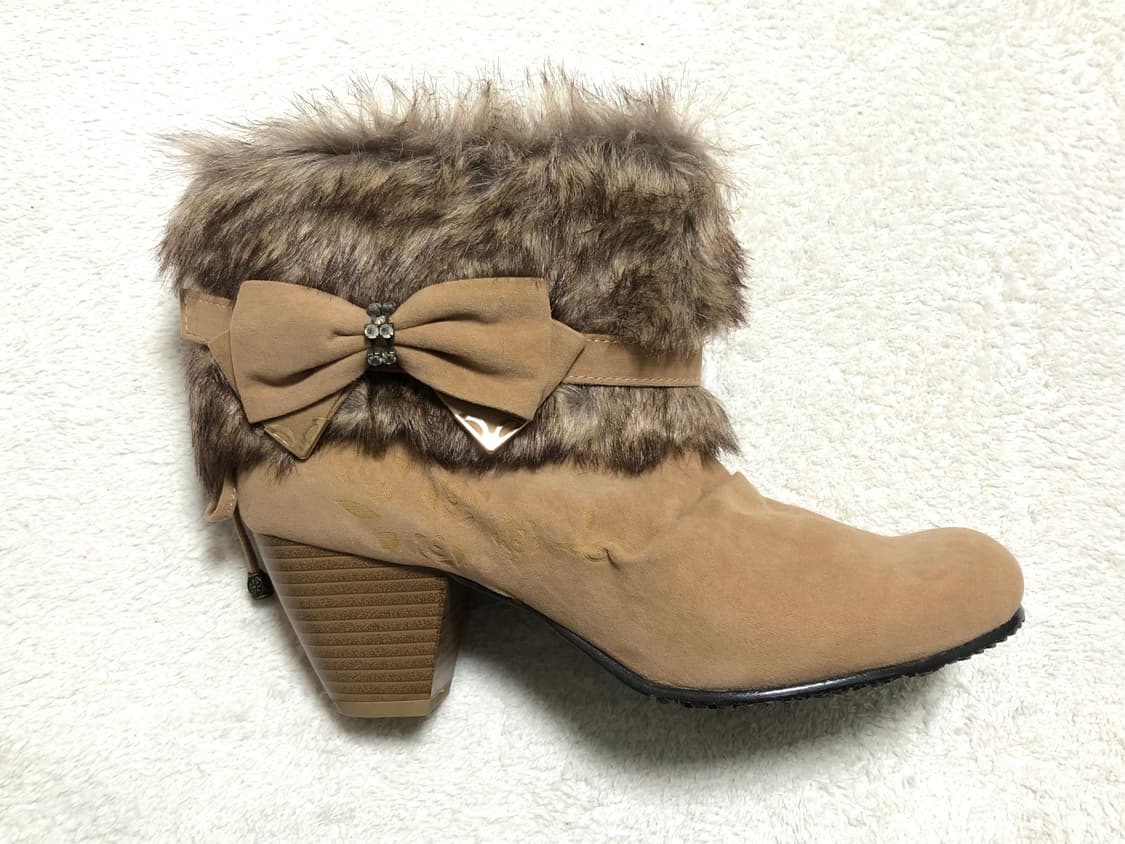 엑시즈팜 리즈리사 리본 퍼 구두 부츠 라떼갸루 히메갸루 상품이미지2