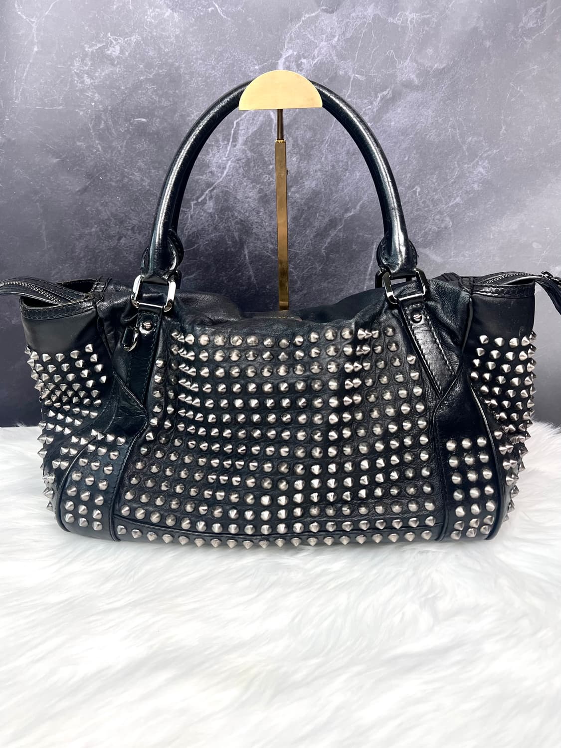 Burberry 올오버 레더 스터드 에덴햄 락시크 펑크 보스턴백 상품이미지7