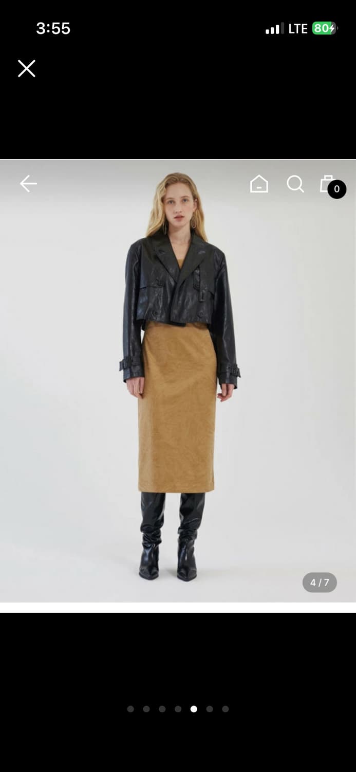 다이애그널 크롭 레더자켓 상품이미지5