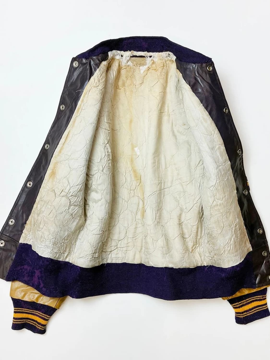 American Vintage 90s USA 가죽배색바시티자켓PN4930 상품이미지2