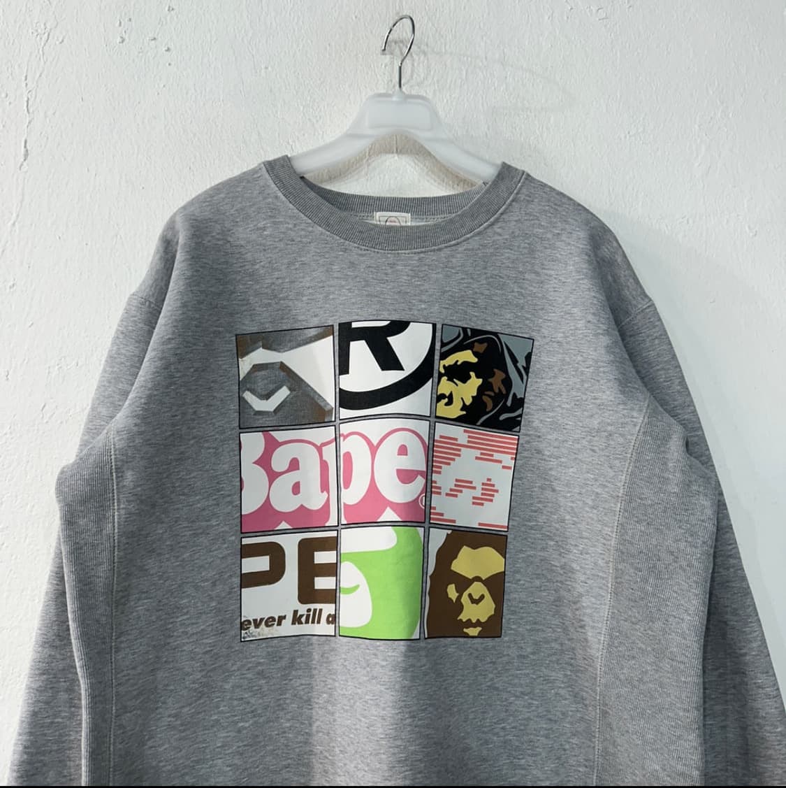 베이프 그레이 맨투맨 L 상품이미지2