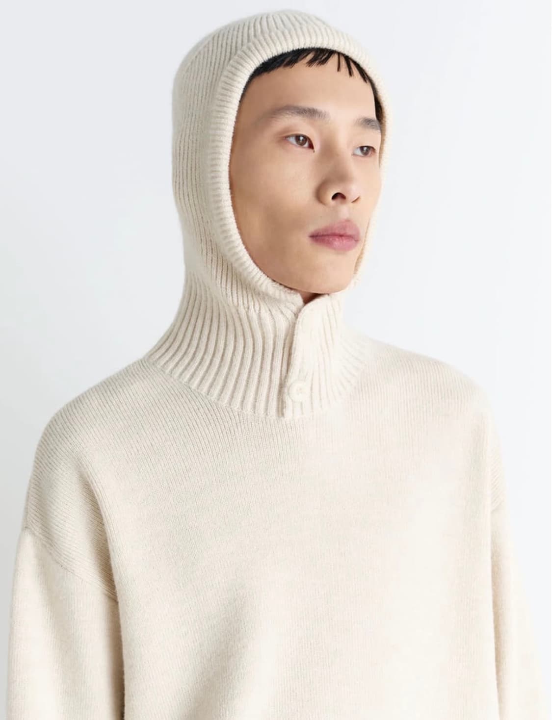 (S,M) 르메르 알파카 울 후드 스웨터 라이트크림 상품이미지1