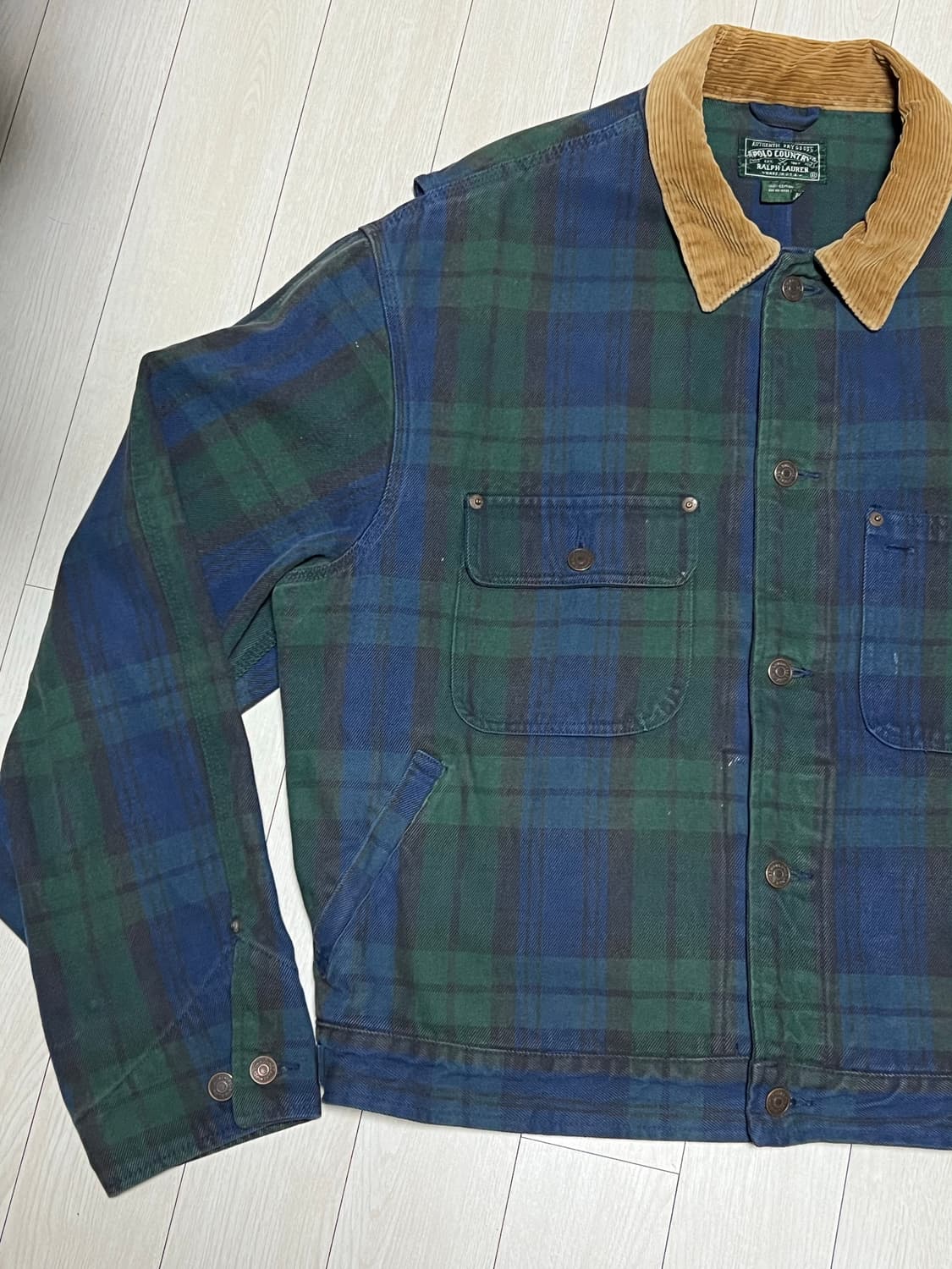 90s폴로컨츄리 체크 덩가리핏자켓 XXL 상품이미지9