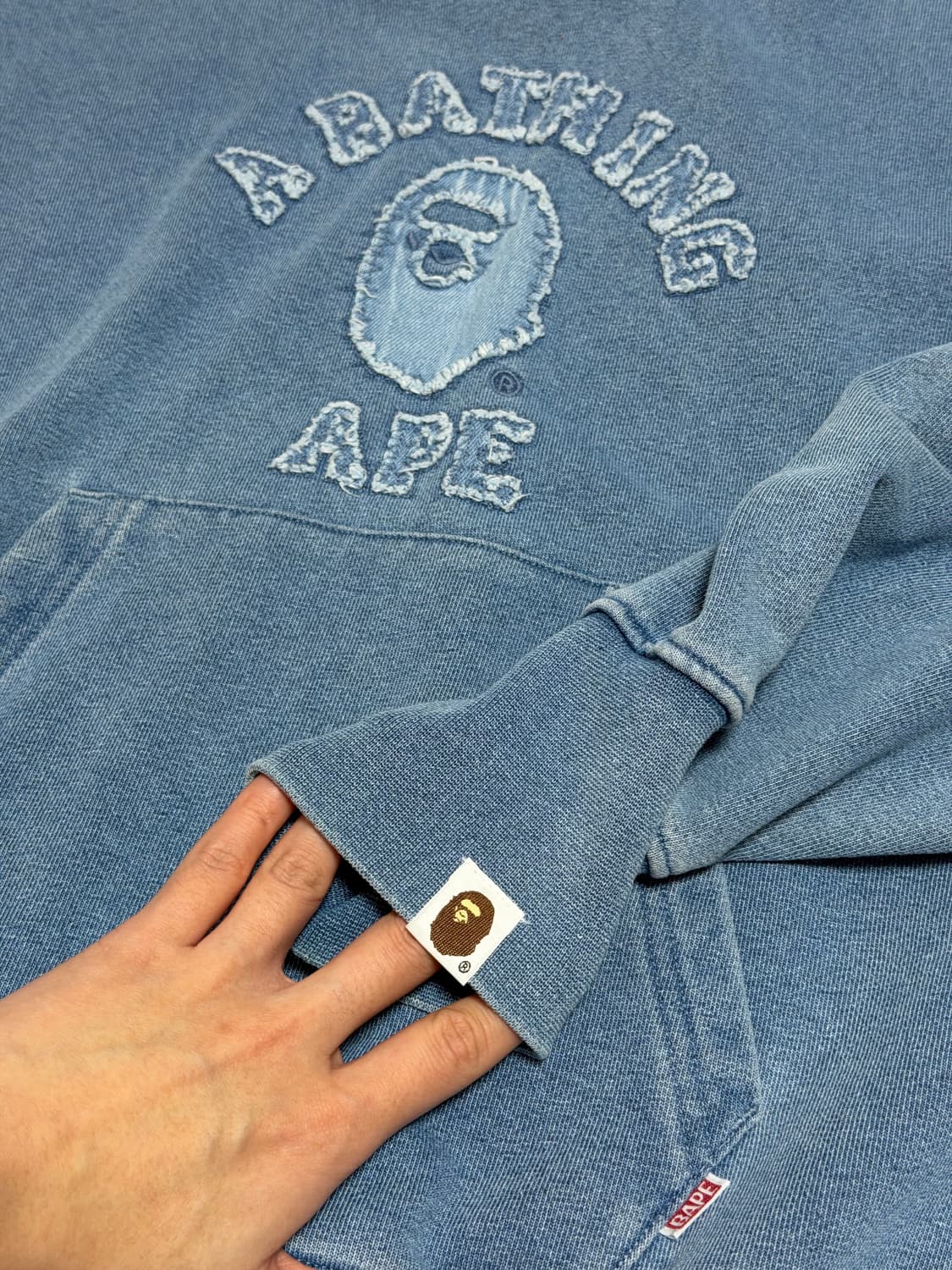 베이프 인디고 컬리지 후드티 s 상품이미지2