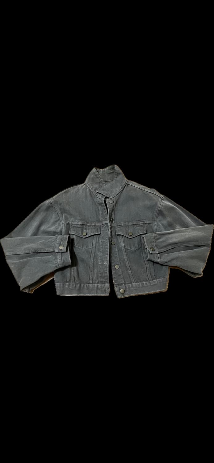 카키 데님 크롭 트러커 자켓 상품이미지1