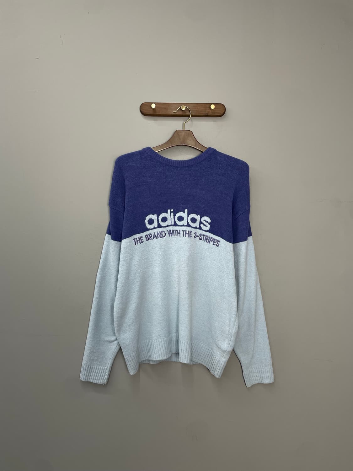 아디다스 블루 배색 니트 H1665 상품이미지2