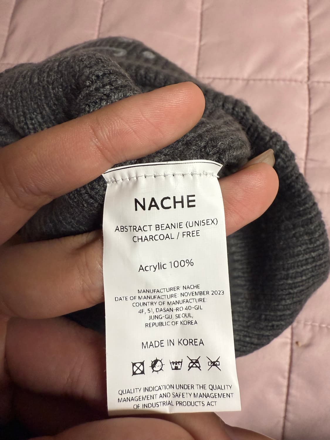 Nache abstract beanie charcoal 상품이미지2
