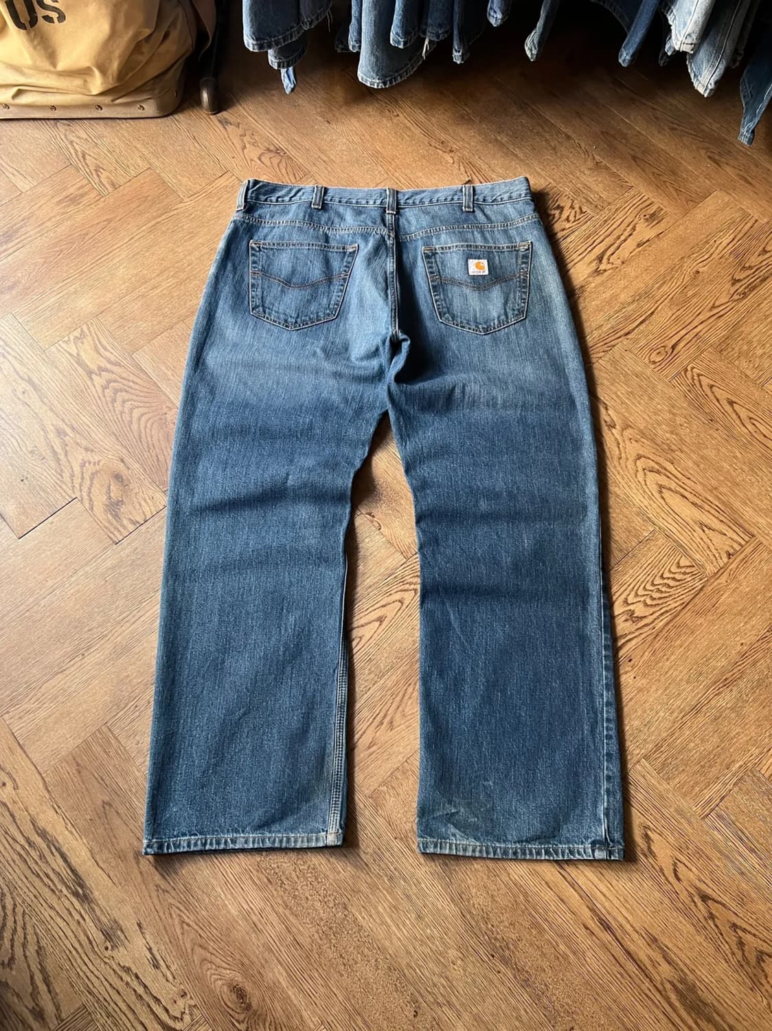 [38]칼하트 USA 빈티지 워싱 와이드 스트레이트 워크 데님 팬츠 상품이미지1