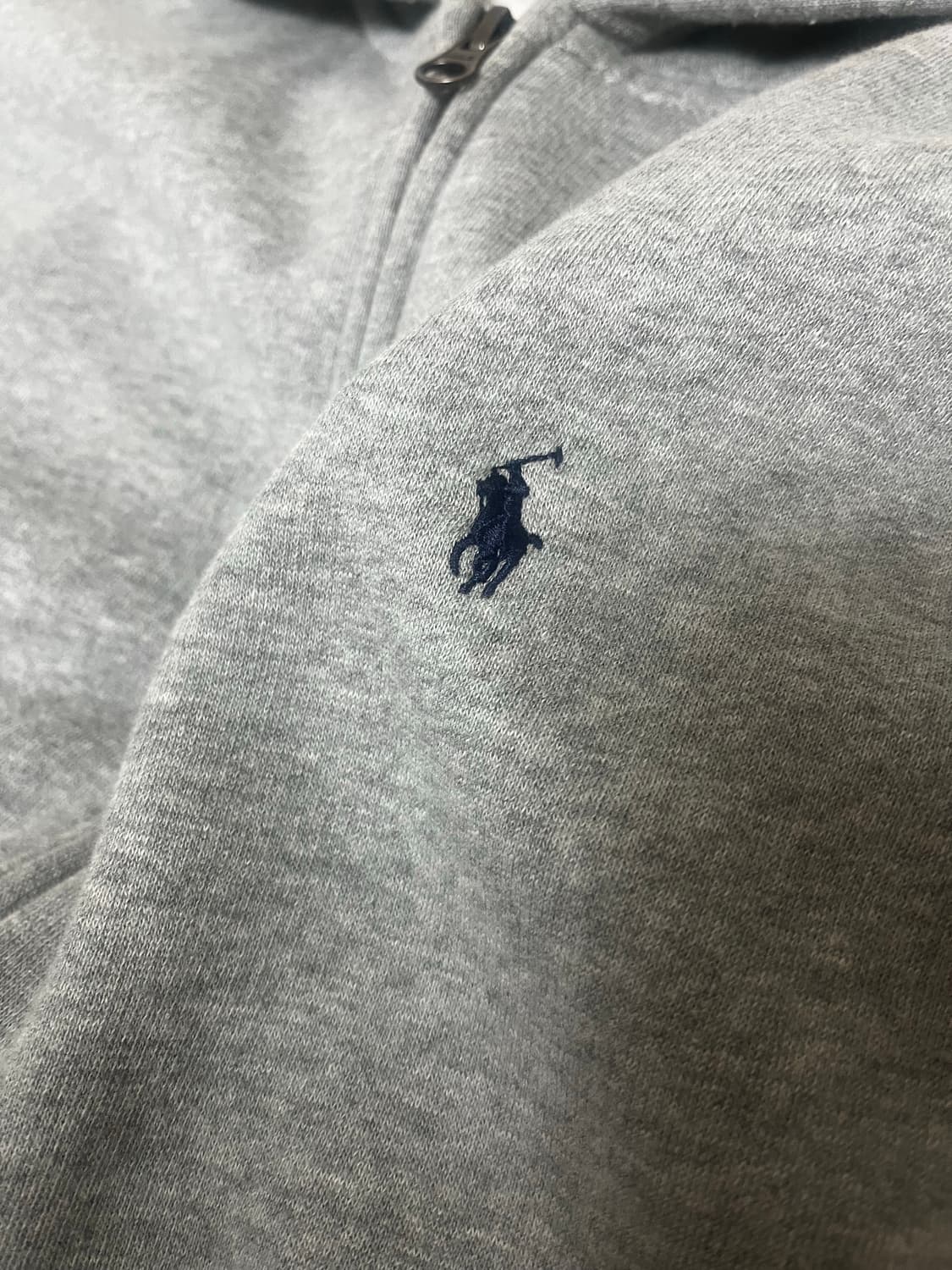 폴로 그레이 기모 후드집업 상품이미지3