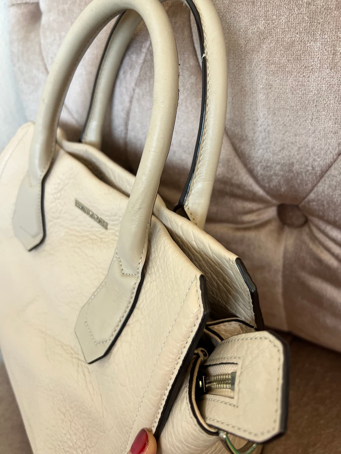 브루노말리 여성 베이지 소가죽 토트백 크로스백 상품이미지6