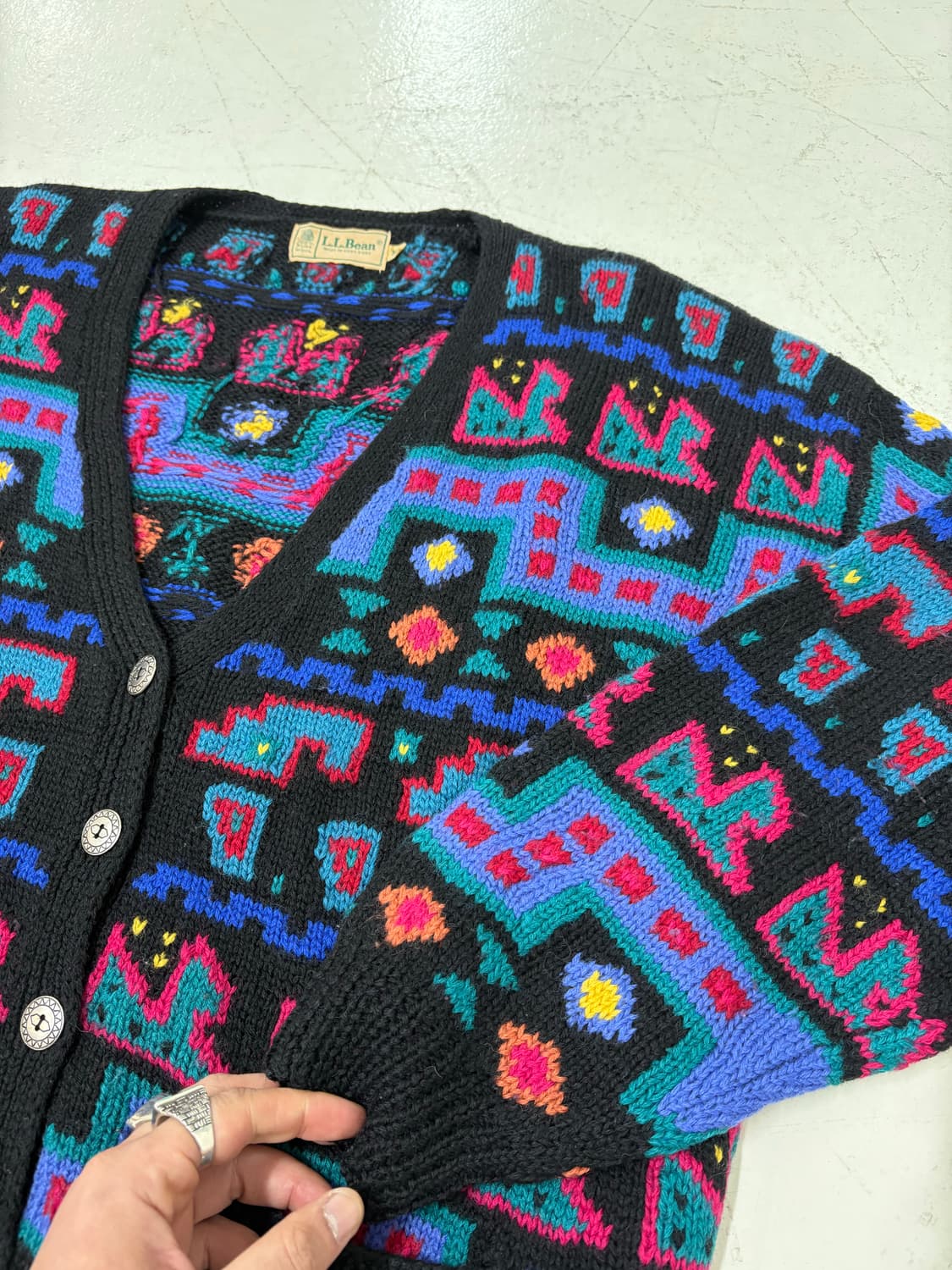 80’s LL Bean Cable Knit Wool Cardigan 상품이미지7