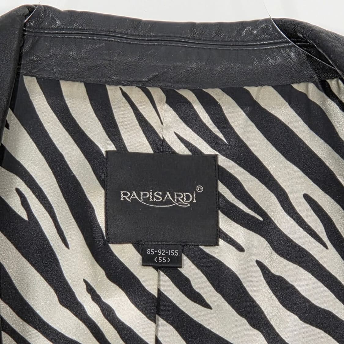 RAPISARDI 지브라 안감 리얼 양가죽 자켓 55 상품이미지6