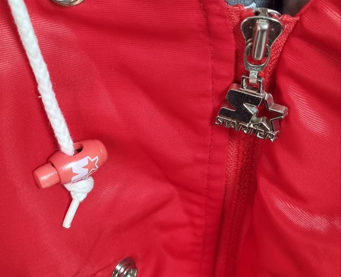 오버핏 M ) 스타터 X NFL 90's 빈티지 레드 점퍼 돕바 상품이미지4