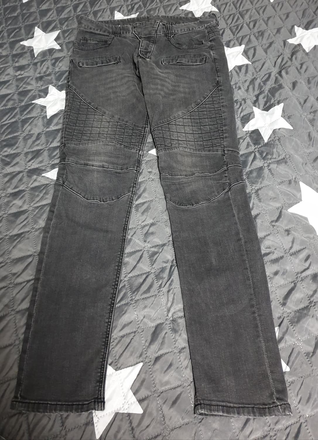 WBD진스 슬림핏 스판 바이크 데님팬츠 흑청 (31~32) 상품이미지1