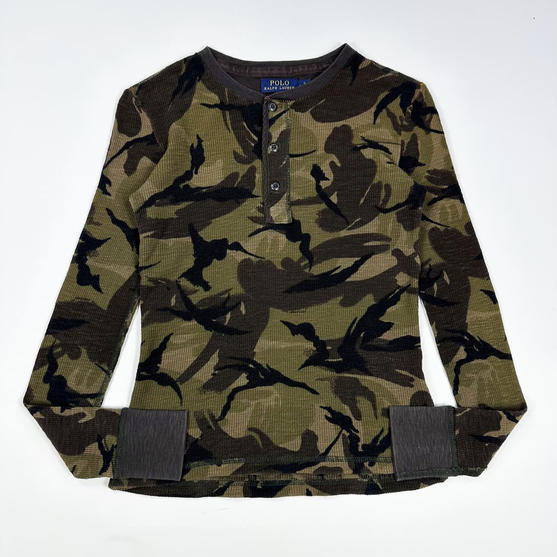 폴로 랄프로렌 여성 슬림핏 카모 헨리넥 롱슬리브 여성S 상품이미지1