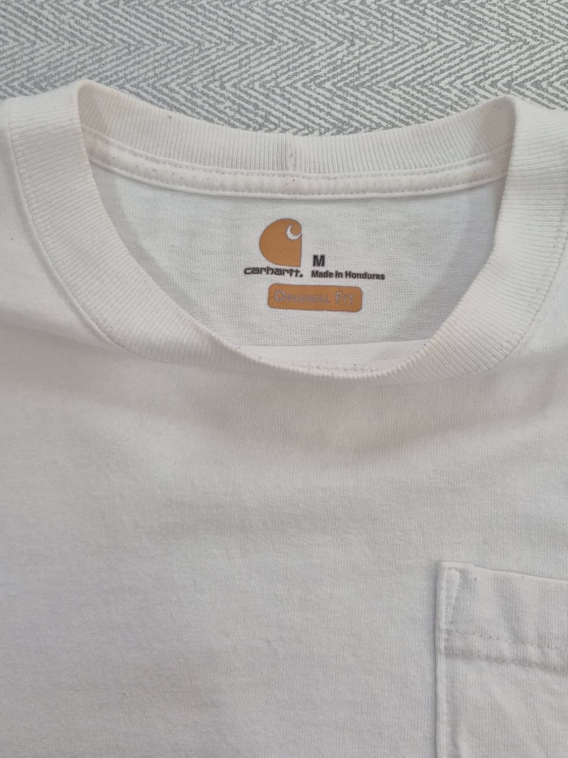 [M] 칼하트 포켓 반팔티 화이트 코튼 상품이미지4