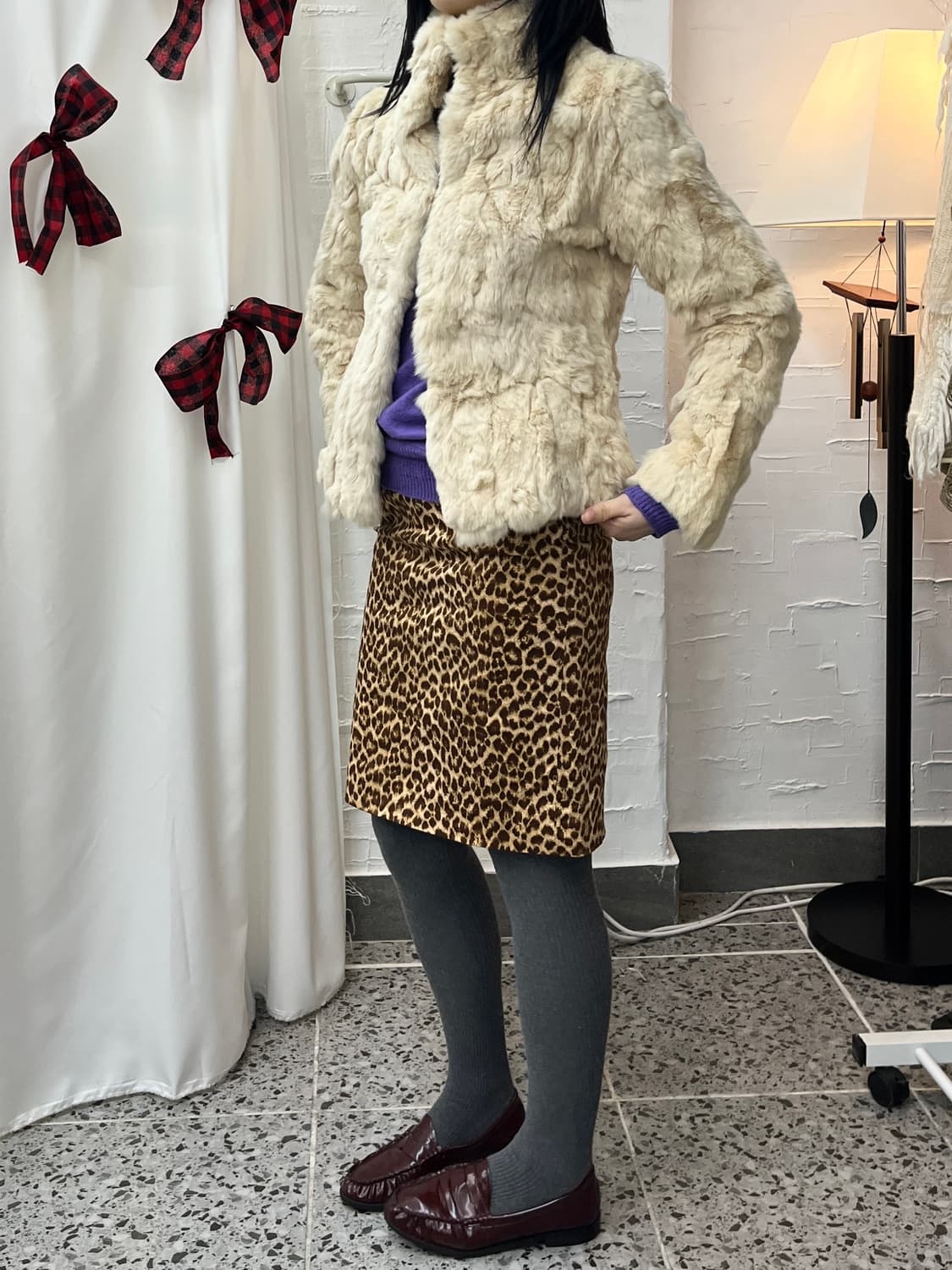 ivory milk fur jacket 상품이미지5