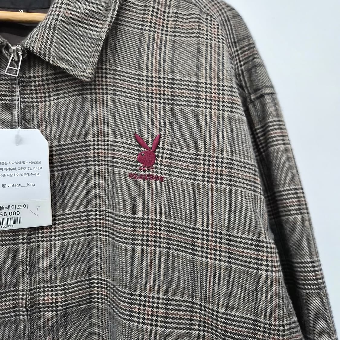플레이보이 체크 패턴 자켓 점퍼 남성 XL 상품이미지2