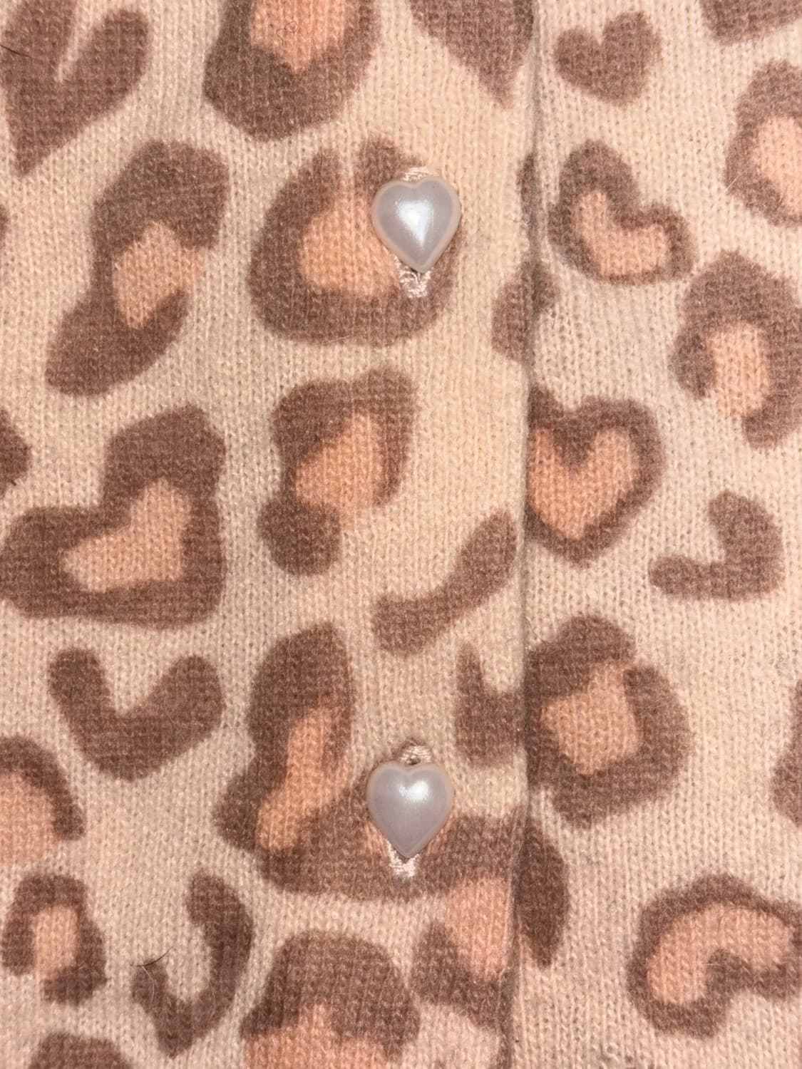 하트 레오파드 가디건 로맨틱갸루 갸루 히메갸루 로걀 라떼갸루 상품이미지3