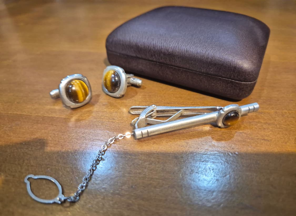 커프스 버튼 넥타이 핀 세트 상품이미지1