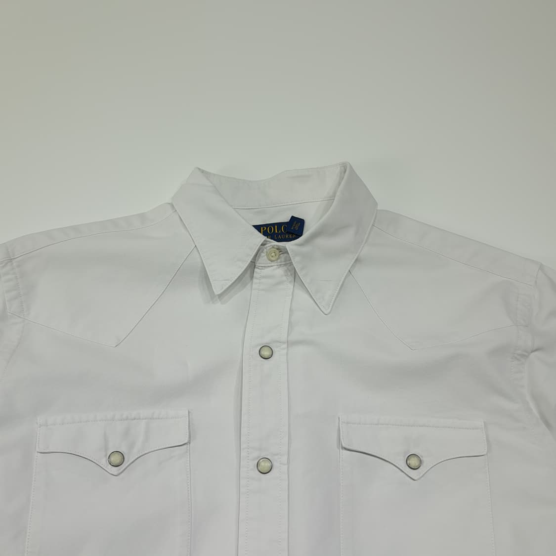 CL462 L 폴로 90s 코튼 펄스냅 화이트 웨스턴 셔츠 남방 상품이미지2