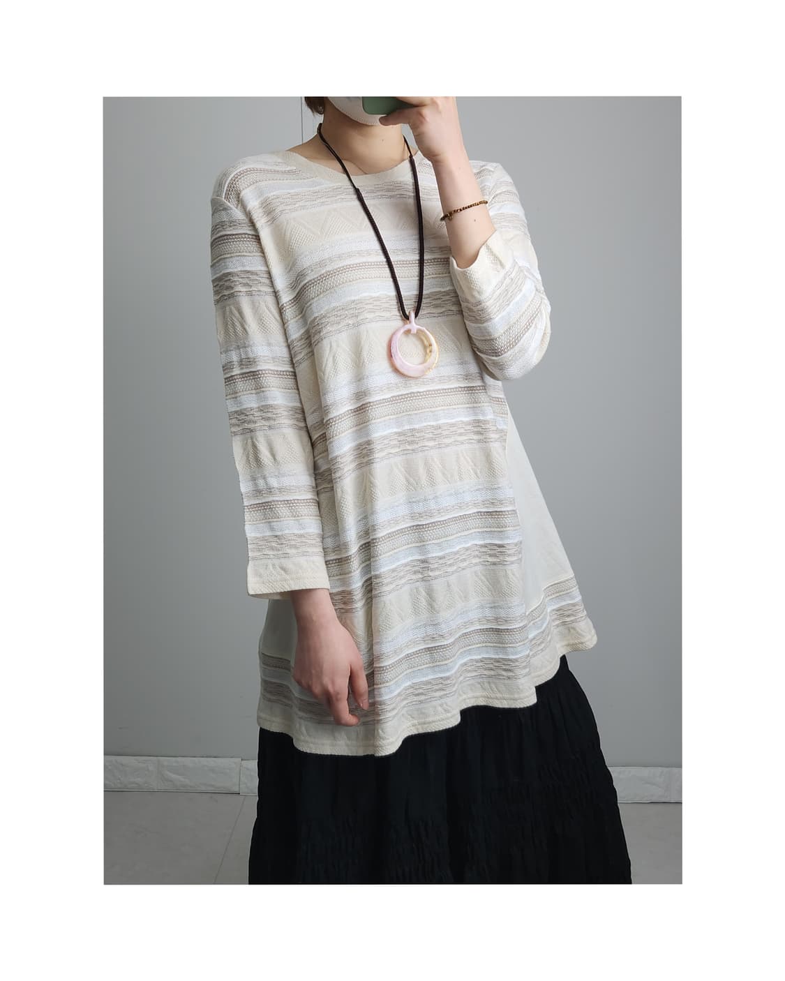 패턴 에스닉 롱 탑 상품이미지1