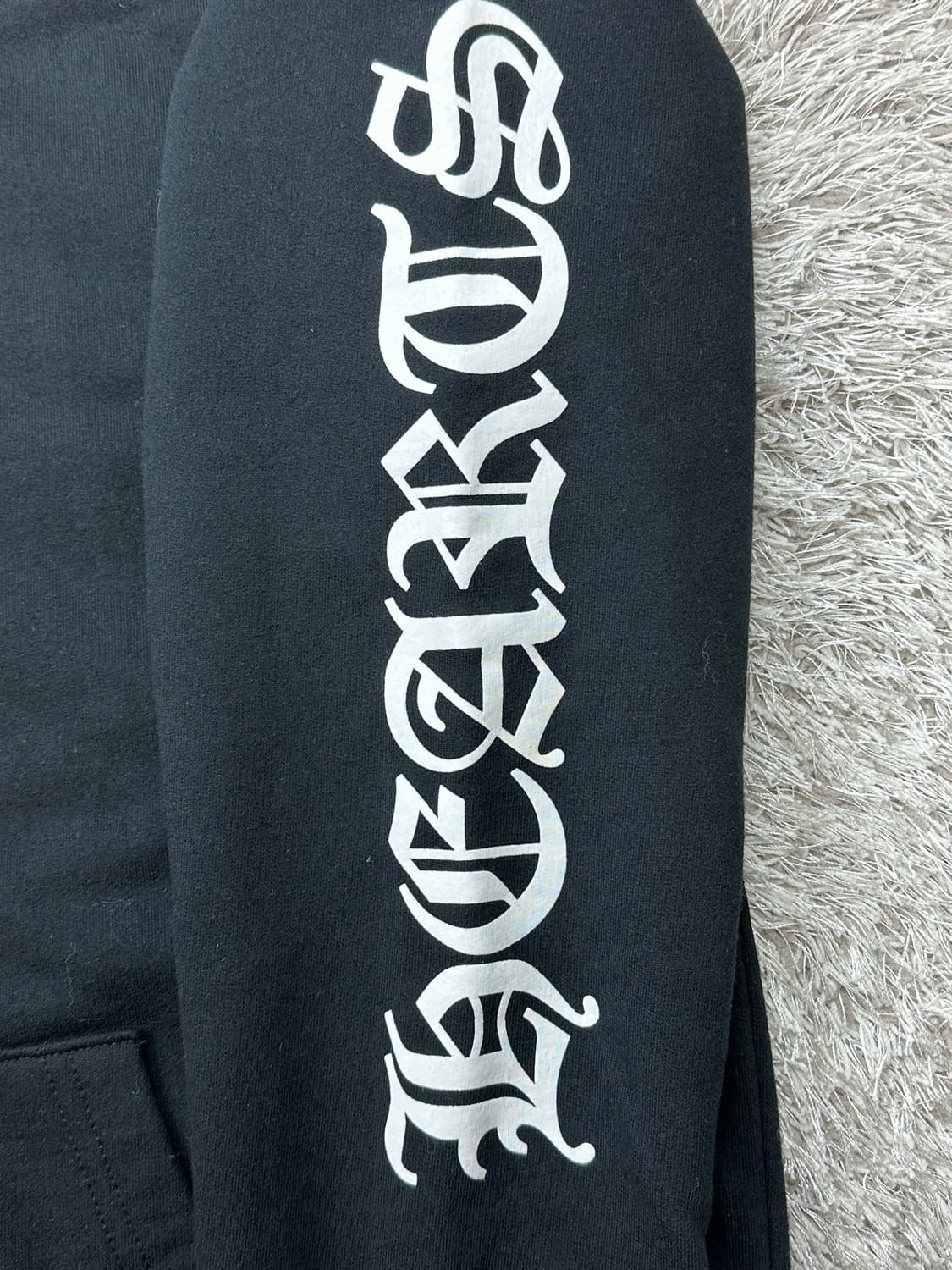 [L] 정품 크롬하츠 버티컬 롱 플리스 집업 후드 블랙 상품이미지3