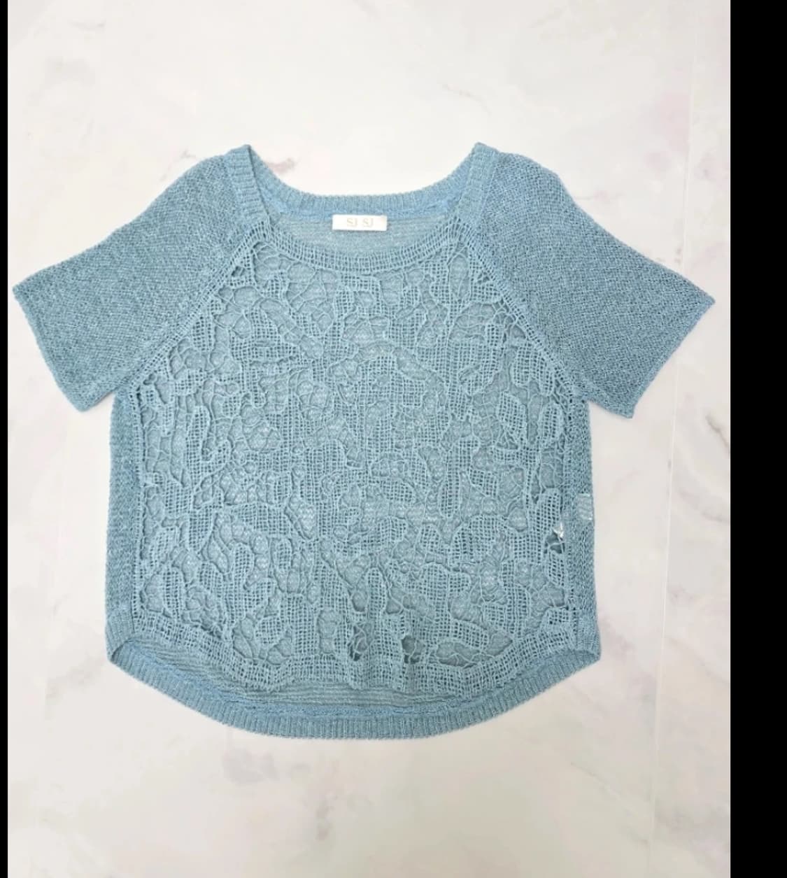 한섬 SJ SJ 레이스 니트 티셔츠 반팔 ~66 상품이미지2