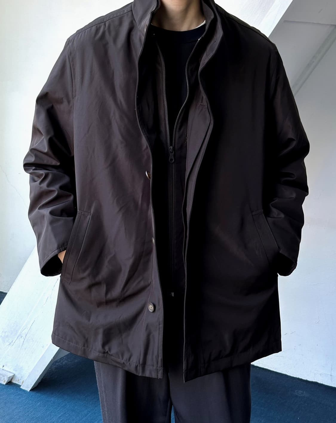 fake layered 2way treveler coat 상품이미지10