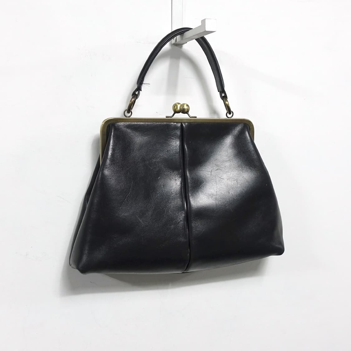 LEATHER  빈티지 레더 메탈프레임 클러치 숄더 토트백 상품이미지2