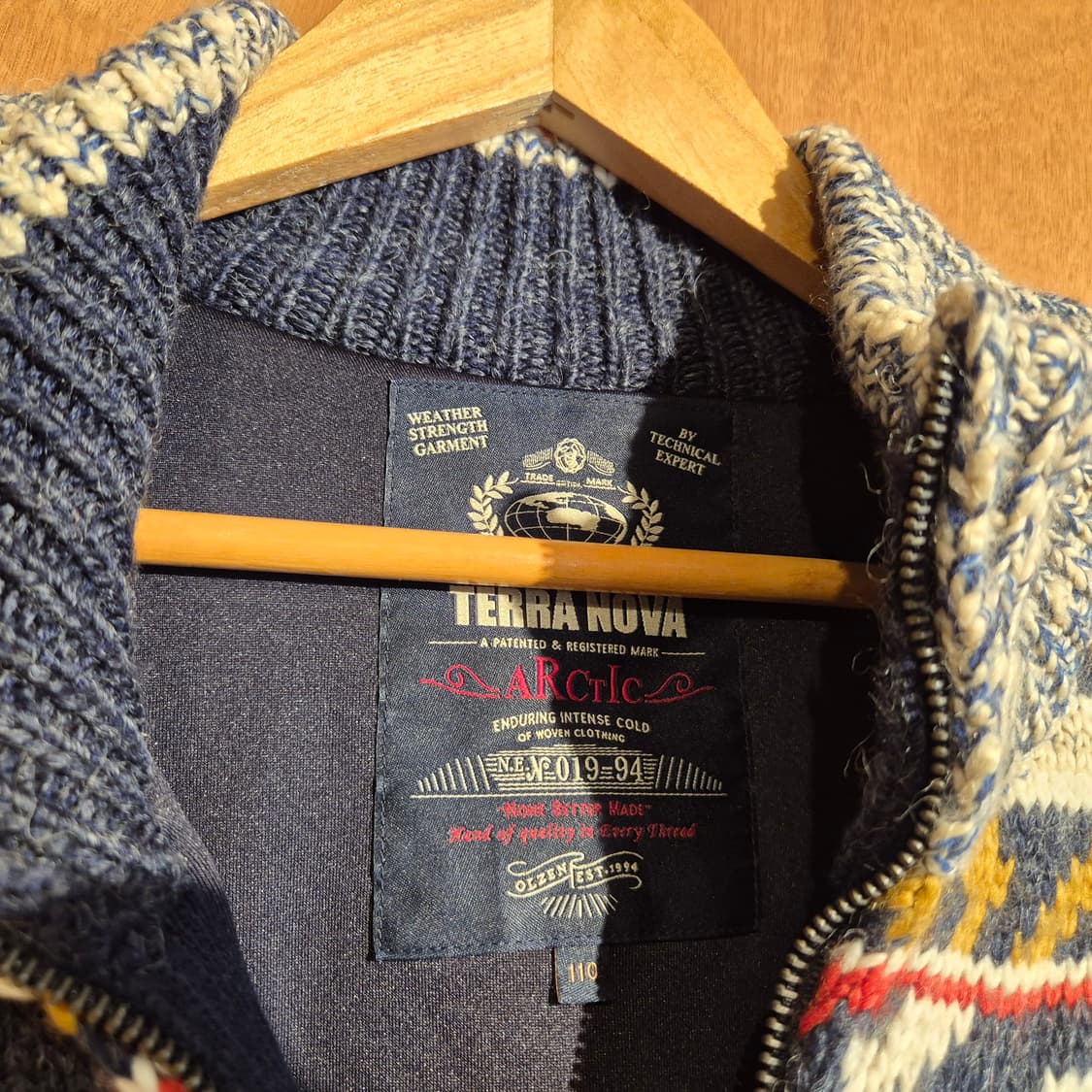 올젠 노르딕 패턴 빈티지 니트 집업 110 상품이미지2