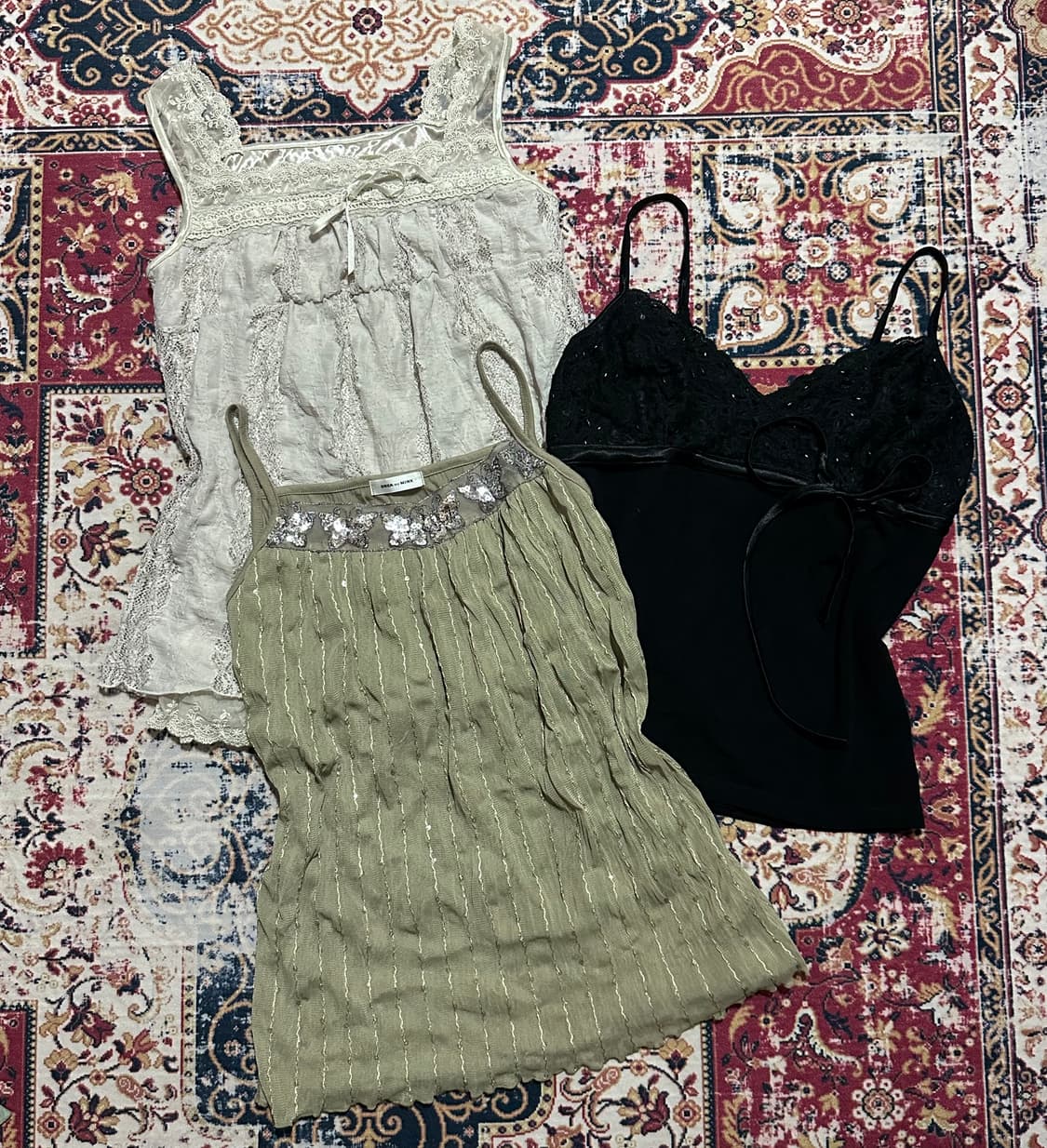 모리 뮤트그레이 녹차라떼 블랙 비즈 나시  상품이미지1