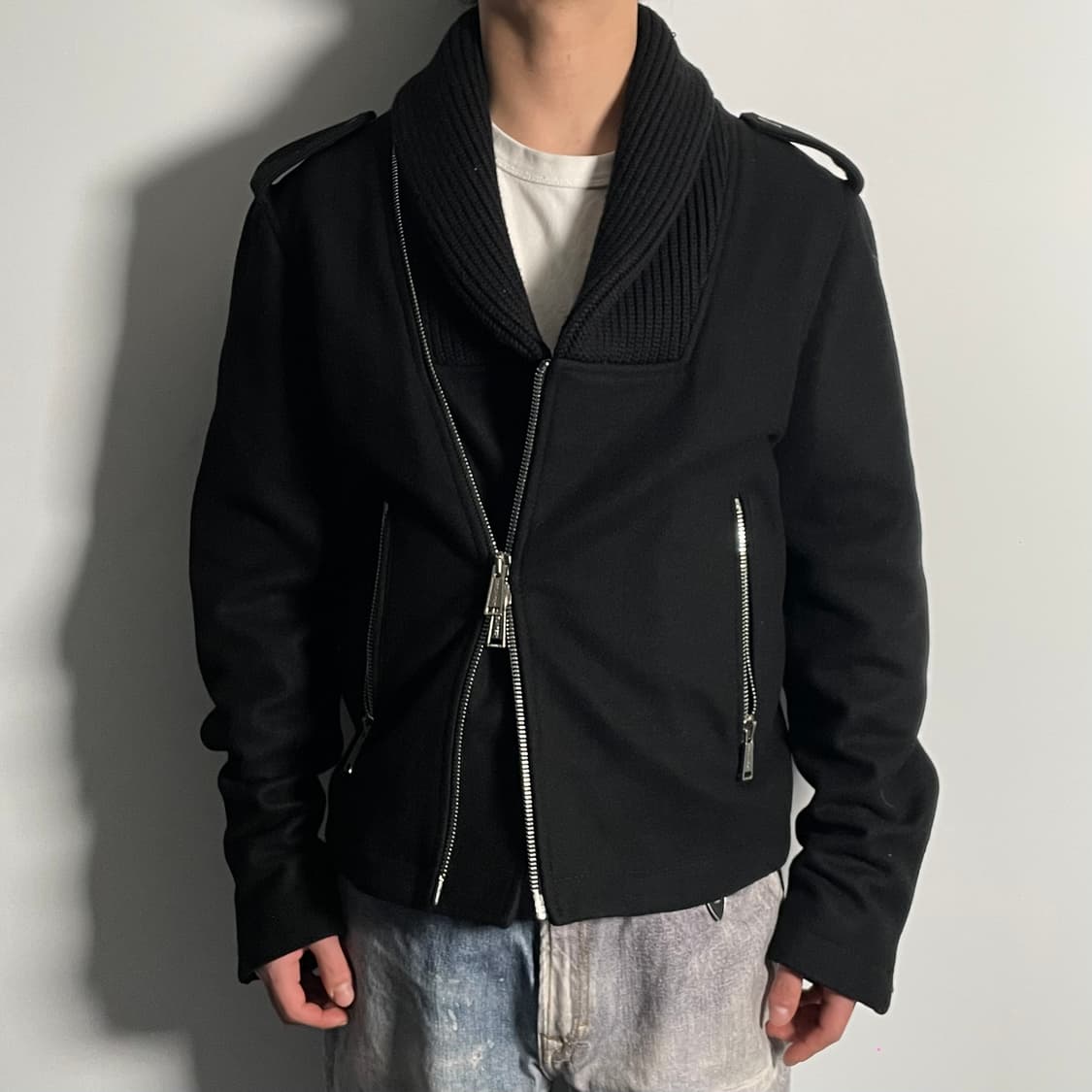 디스퀘어드2 숄카라 울 바이커 자켓 (on.83)   상품이미지1