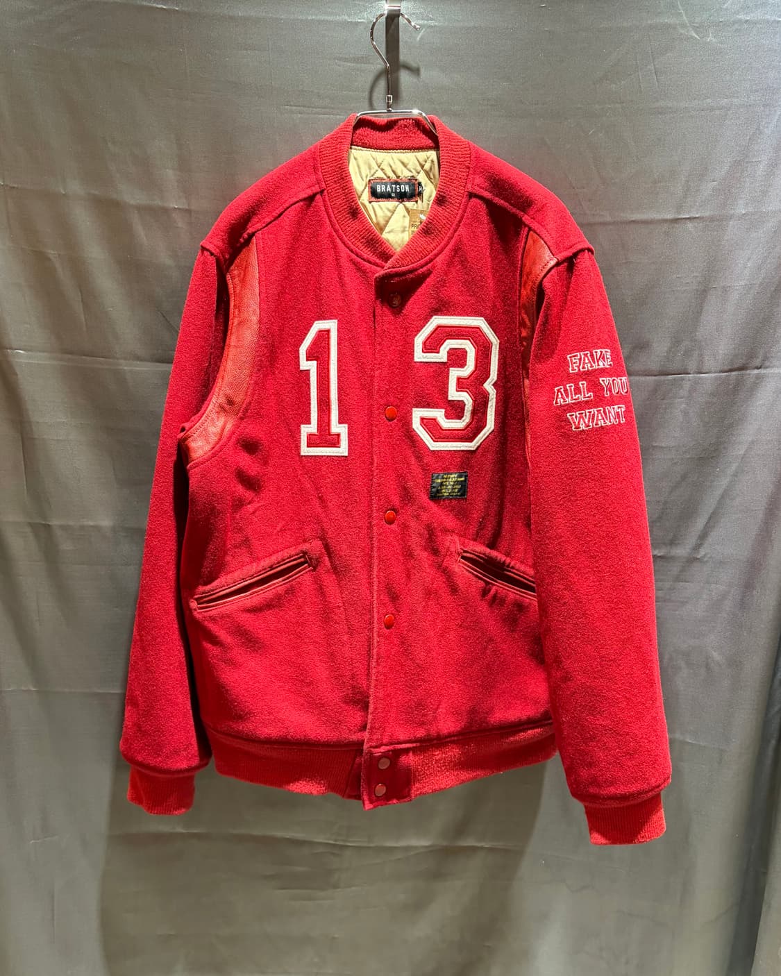 XL BRATSON 13 패치 레드 바시티 자켓 상품이미지3