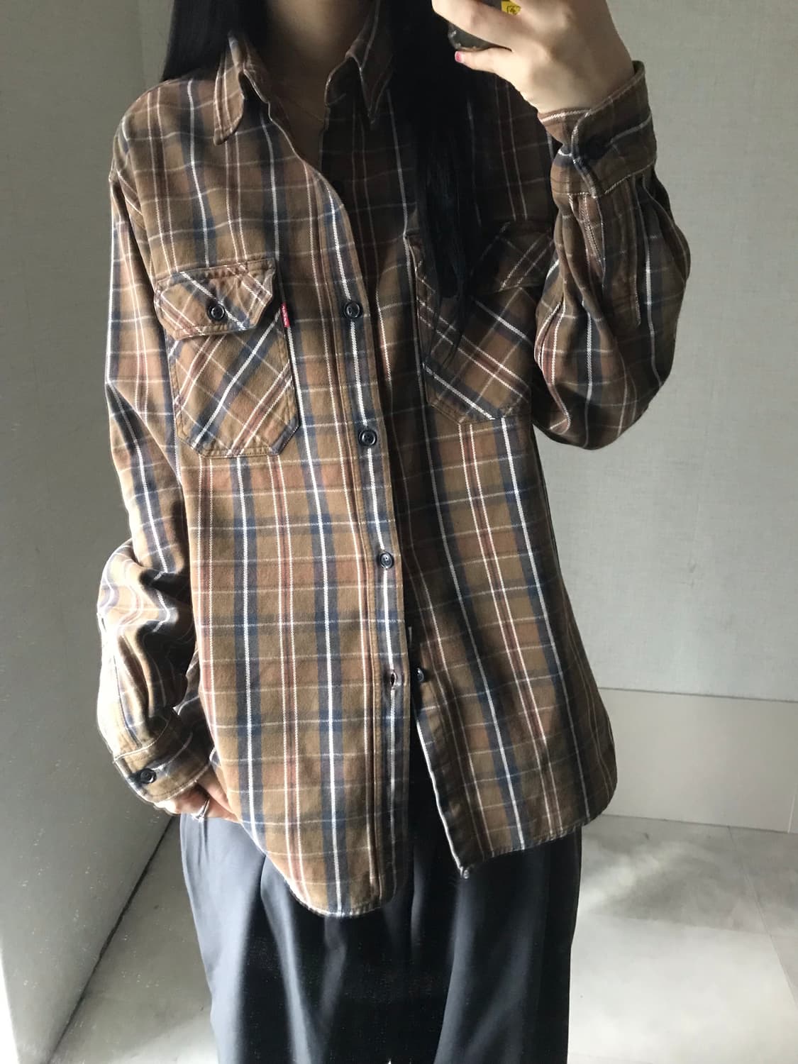 리바이스 브라운 체크셔츠 상품이미지2