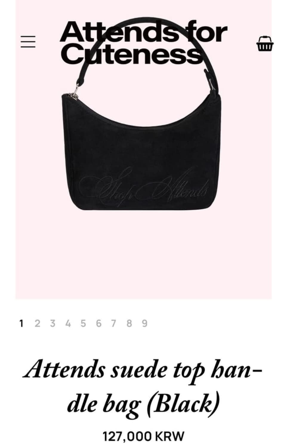 어텐즈 스웨이드 핸들백 상품이미지1