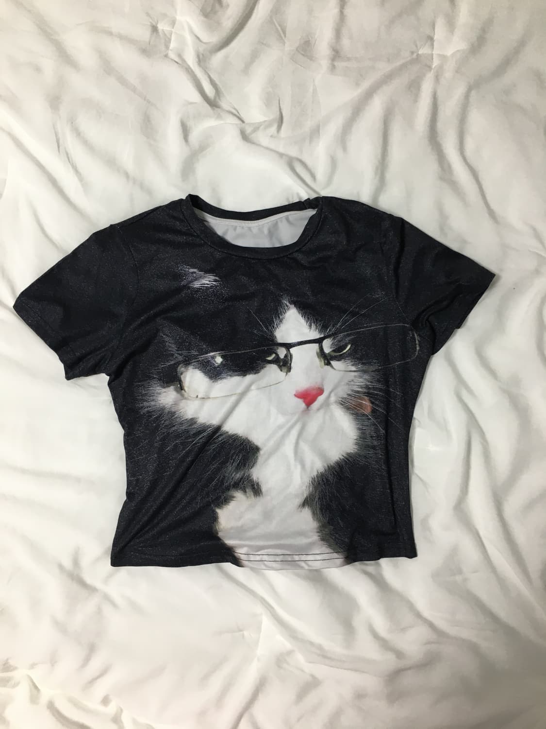 빈티지 고양이 크롭티 상품이미지1