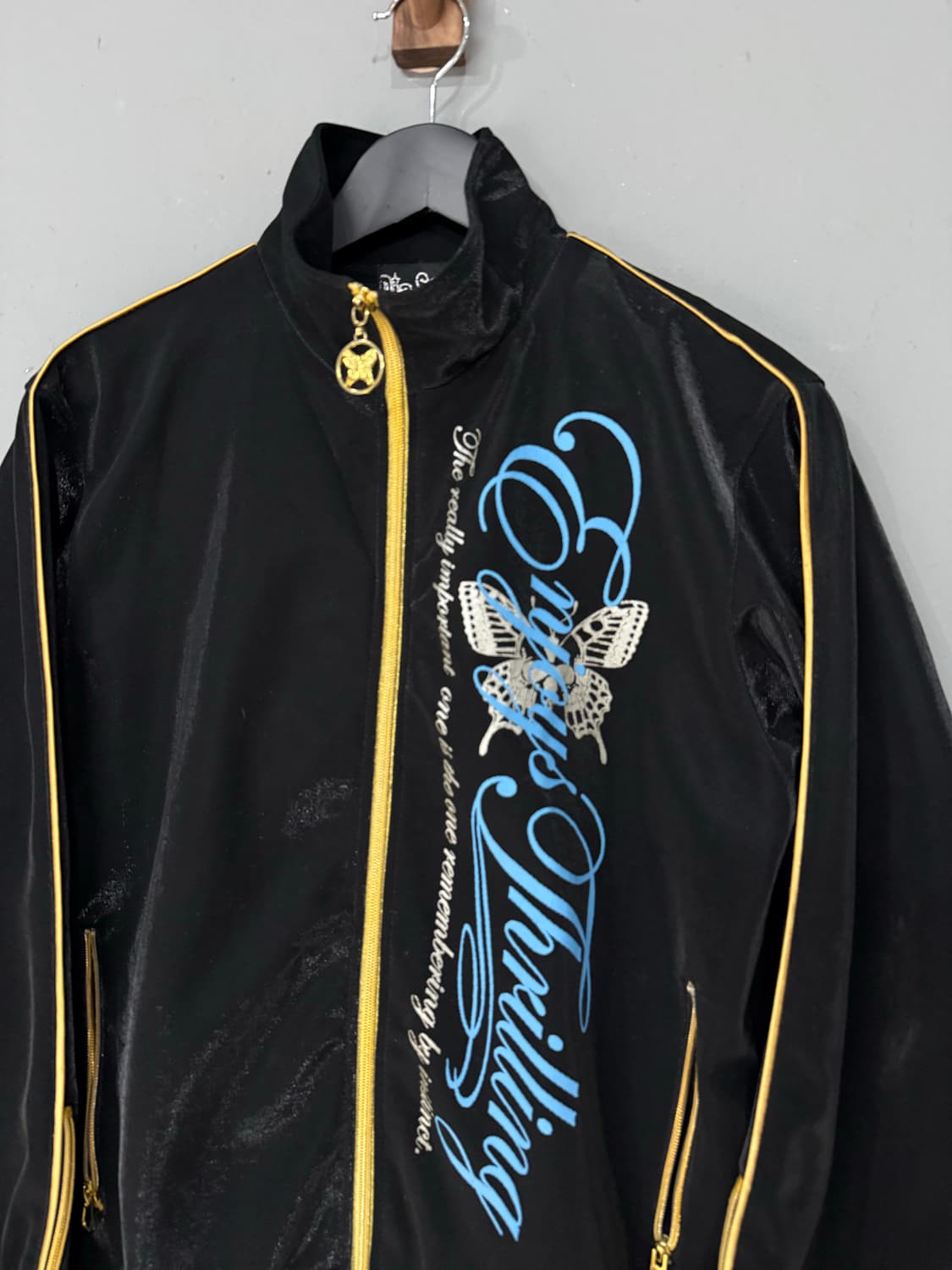 skull & butterfly printing 2-way zip-up 상품이미지6