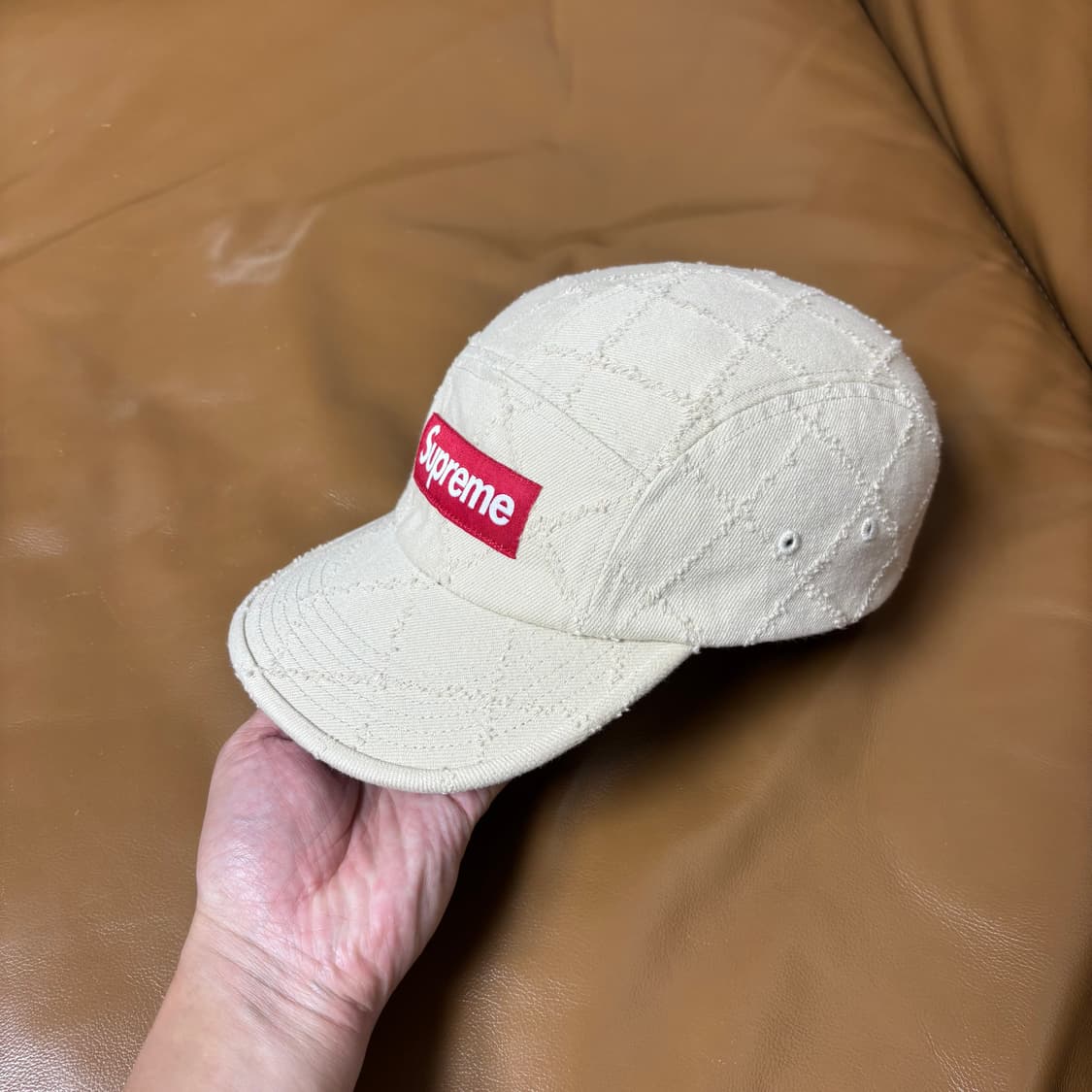 Supreme 슈프림 펀치드 탄 베이지 캠프캡 모자 (Tan Beige) 상품이미지4