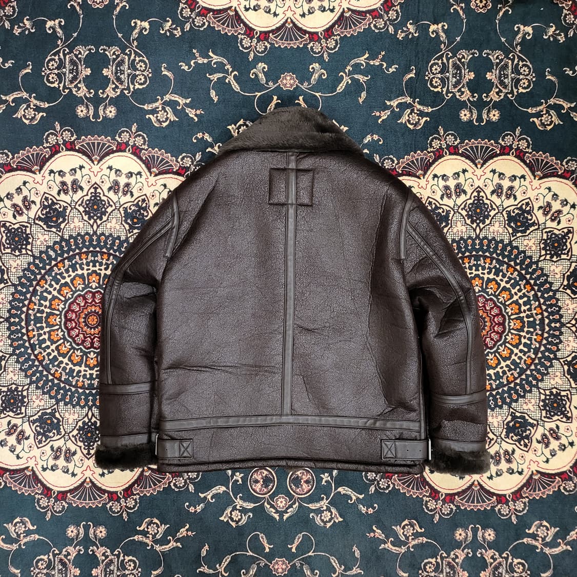 버커루 하이넥 빈티지 무스탕 자켓 (L) 상품이미지5